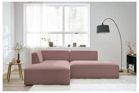 Różowy narożnik modułowy (lewostronny/w kształcie litery L) Megeve – Bobochic Paris