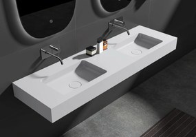 Podwójna umywalka ścienna BA8016 z odlewu mineralnego