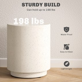 HOMCOM Stolik pomocniczy w wyglądzie betonu 37 cm x 37 cm x 43 cm Anorganiczny proszek rudny Szary