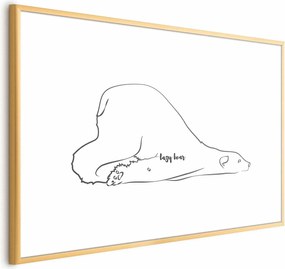 Plakat Leniwy niedźwiedź 90x60 cm z ramą złotą bez marginesu ARTGEIST B