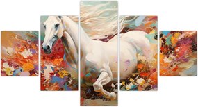 Obraz - Malowanie konia (125x70 cm)
