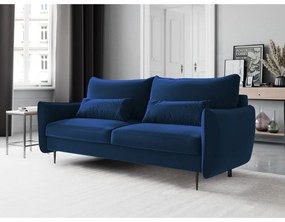 Ciemnoniebieska sofa rozkładana ze schowkiem Cosmopolitan Design Vermont