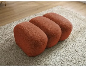 Ceglasty podnóżek z materiału bouclé Hippolyte – Bobochic Paris