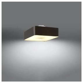 Czarna lampa sufitowa z tekstylno-szklanym kloszem 45x45 cm Kortez – Nice Lamps