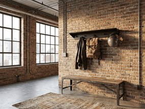 Metalowy wieszak ścienny KENAN 80 cm, czarny