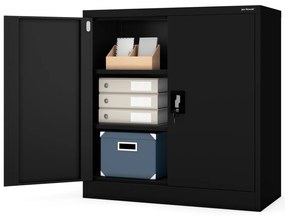 Metalowa szafka z drzwiami BEATA, 900 x 930 x 400 mm, czarna