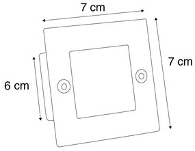 Zestaw 6 nowoczesnych reflektorów wpuszczanych stalowych z LED - Square 7