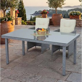 Stół ogrodowy z polirattanowy Chieti,  szary
