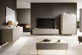 Komoda wysoka Nicole 100 cm - kaszmir / złote nóżki