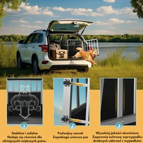Transporter dla psa BRUNO, 66x90x72cm, srebrna/czarna Jurhan