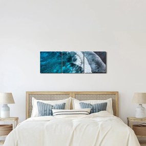 Obraz - Fale na morzu (z zegarem) (90x30 cm)