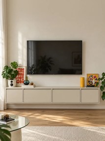 Szafka RTV czterodrzwiowa Zolia 180 cm wisząca - kaszmir