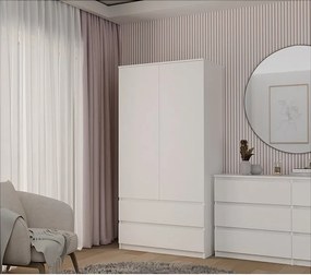 Szafa Malwa SS-90 | Biała | 90x50x180 cm | Nowoczesna Szafa Dwudrzwiowa