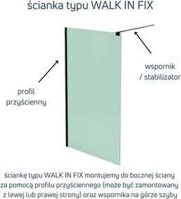 Ścianka prysznicowa WALK IN artystyczna falista prostokątna 8 mm Arte Fusion Onda Classic MASSI | Różne rozmiary