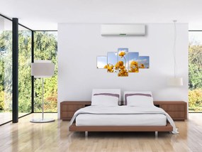 Obraz pola z jasnożółtymi kwiatami (125x70 cm)