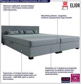 Niebieski dwuosobowy tapczan z zagłówkiem S9-F89