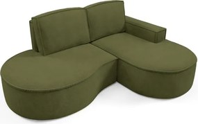 Narożnik MOLLY Prawostronny bez funkcji spania, wolnostojący tkanina CURIO 39 Zielony