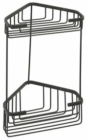 GEDY 2482-14 Smart dwupoziomowa półka narożna 20 x32,5 x 15,1 cm, czarna matowa