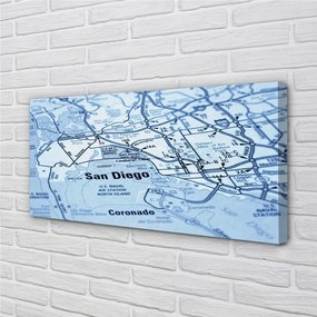 Obraz drukowany na płótnie Szczegółowa Mapa Miasta