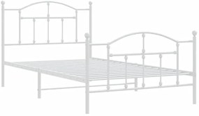 Białe metalowe łóżko pojedyncze 100x200 cm C2-E82