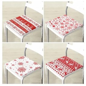 Poduszki na krzesła ze świątecznym motywem zestaw 4 szt. 40x40 cm Snowflakes – Mila Home
