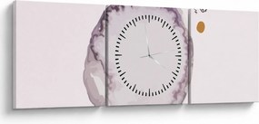 Obraz - Fioletowy minimalizm N⁰4 (z zegarem) (90x30 cm)