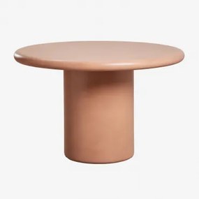 Okrągły Stół Ogrodowy Z Cementu Namara Ø120 Cm & Terakota - Sklum