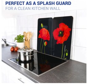 Szklane płyty ochronne na kuchenkę zestaw 2 szt. 52x30 cm Poppy – Maximex