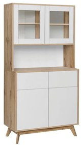 Biało-naturalna witryna w dekorze dębu 84x165 cm Skandi – Støraa