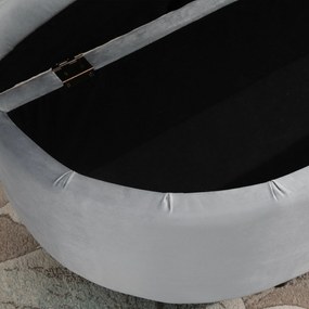 HOMCOM Ławka ze Schowkiem - Aksamitna Szara Skrzynia, Drewno Kauczukowe - Praktyczne Miejsce do Przechowywania