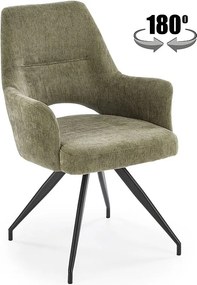 Krzesło tapicerowane K542 oliwkowe obracane