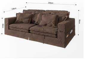 Ciemnobrązowa sofa 236 cm Nora – Ropez