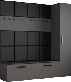 Masseno Garderoba MODULO 201,2/204/40 cm do Przedpokoju Nowoczesna Szara