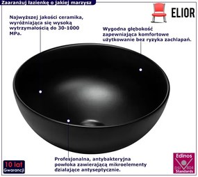 Czarna okrągła umywalka nablatowa K8-T61