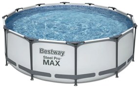 Bestway 56418 Basen naziemny Steel Pro MAX, 366 x100 cm, z filtracją i schodkami