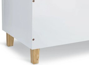 Drewniana skrzynia na zabawki CHMURKA, ława, 60 cm