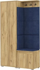 Zestaw mebli do przedpokoju dąb craft + granat T4-N53