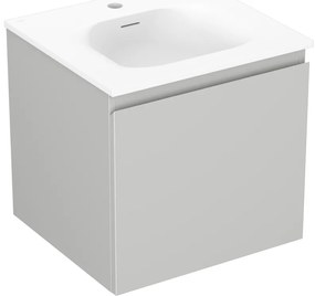 Mexen Orio szafka łazienkowa 50 cm z umywalką Vela, 1 szuflada, szara mat/biała mat - 91A10-05047-1-BF62-W23M01