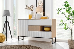 Komoda ZOE 150 1D3S jodełka scandi/biały mat FURNIVAL