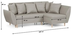 Narożnik kanapa z funkcją spania ALI Ciemny brąz