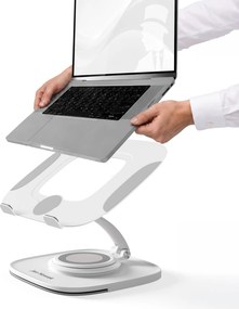 Podstawka stojak pod laptopa regulowana biała, 265x200x74-225 mm