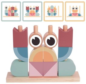 Tooky toy krab układanka drewniana stosy klocki bloki pastelowy