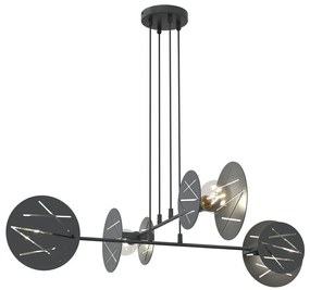 Czarna wisząca lampa w stylu industrialnym - 5X D152 L9-K79