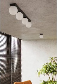 Czarna lampa sufitowa ze szklanym kloszem ø 12 cm Umerta – Sollux