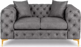 Luksusowa sofa Loario welurowa glamour z pikowaniem – elegancka sofa dwuosobowa do salonu