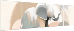 Obraz - Słoń w pastelowych kolorach (170x50 cm)