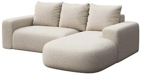 Beżowy narożnik z materiału bouclé (prawostronny/z szezlongiem) Monce – Rodier