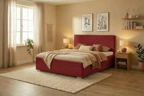 Łóżko CINDY 160x200 cm Czerwony Z materacem