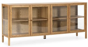 Witryna w dekorze dębu w naturalnym kolorze 180x80x40 cm Ceci – MOME