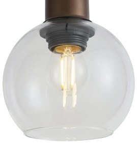 Nowoczesna lampa wisząca brązowa z przezroczystym szkłem do systemu szynowego 1-fazowego - Iconic Lava Nowoczesny Oswietlenie wewnetrzne